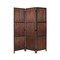 Screen Gems Modern 3 Panel Savannah Screen Room Divider With Brown Solid Bamboo Strips and Hardwood Frame